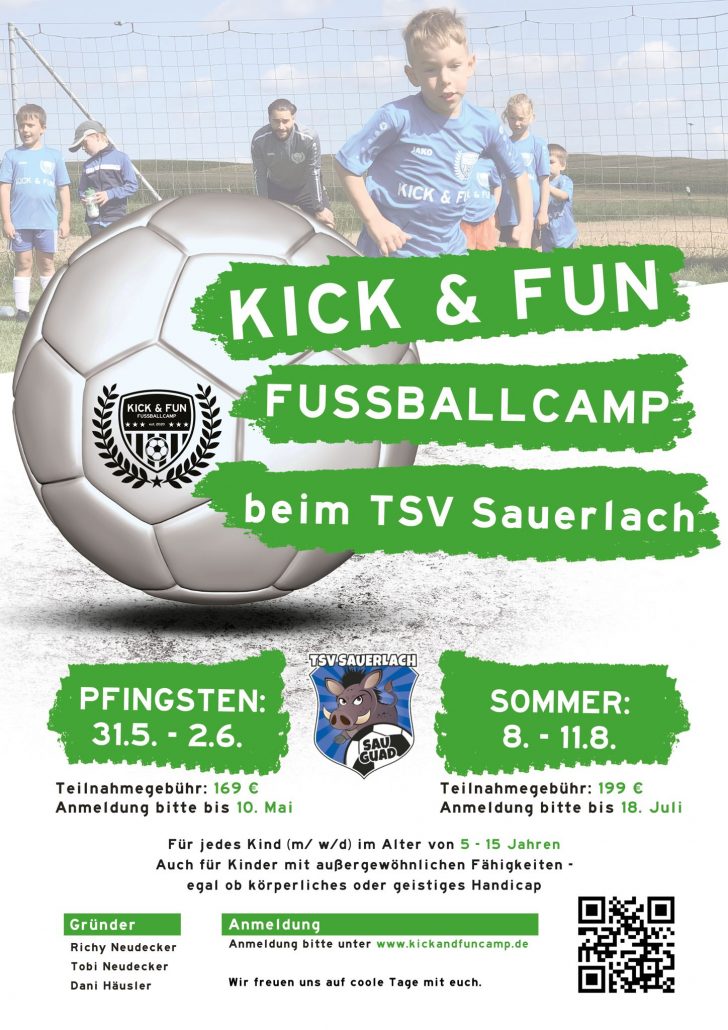 KickFun Fussballcamp des TSV Sauerlach e. V. in den Sommerferien 2023